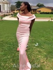 Elegant Off the Shoulder Mermaid Long Bridesmaid Dress,PD37647