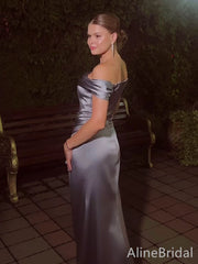 Elegant Pale Blue Strapless Off-Shoulder Long Mermaid Prom Dress, Evening Dress, PD382178