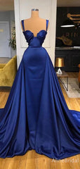 Elegant Royal Blue Sweatheart Mermaid Long Prom Ball Gown, PD37862