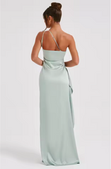 Elegant Reddish - Brown One Shoulder Side Slit Mermaid Long Prom Dress, PD38127