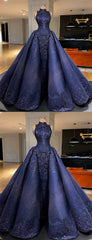 Royal Blue Sparkly Bead Ball Gown Gorgeous Prom Dresses ,PD00142