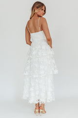 Dori Floral Embellished Maxi Dress White