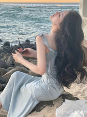Elegant Mist Cowl Neck Mermaid Long Prom Dress, Evening Dress, PD38125