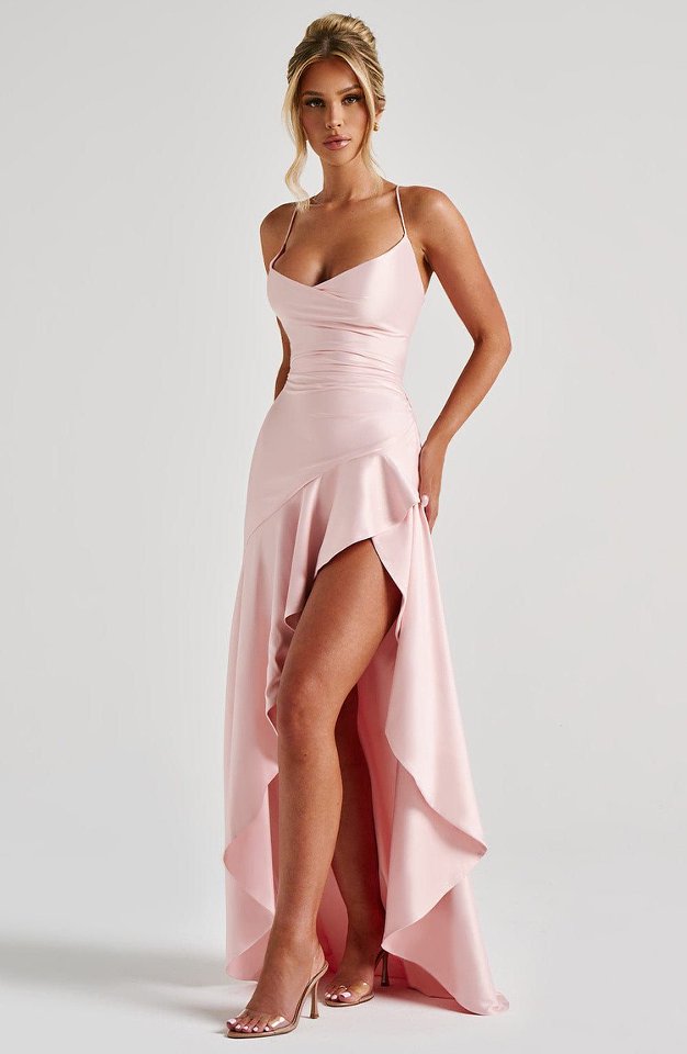 Elegant Backless Ruffle Maxi Dress | Summer Vacation Evening Dress
