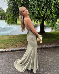 Sexy Green V-neck Spaghetti Strap Backless Mermaid Long Prom Dress,PD37636