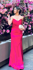 Sexy Strapless Hot Pink Mermaid Long Prom Dress, Evening Dress, PD37991