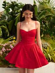 Lace-Up Back Cami Dress